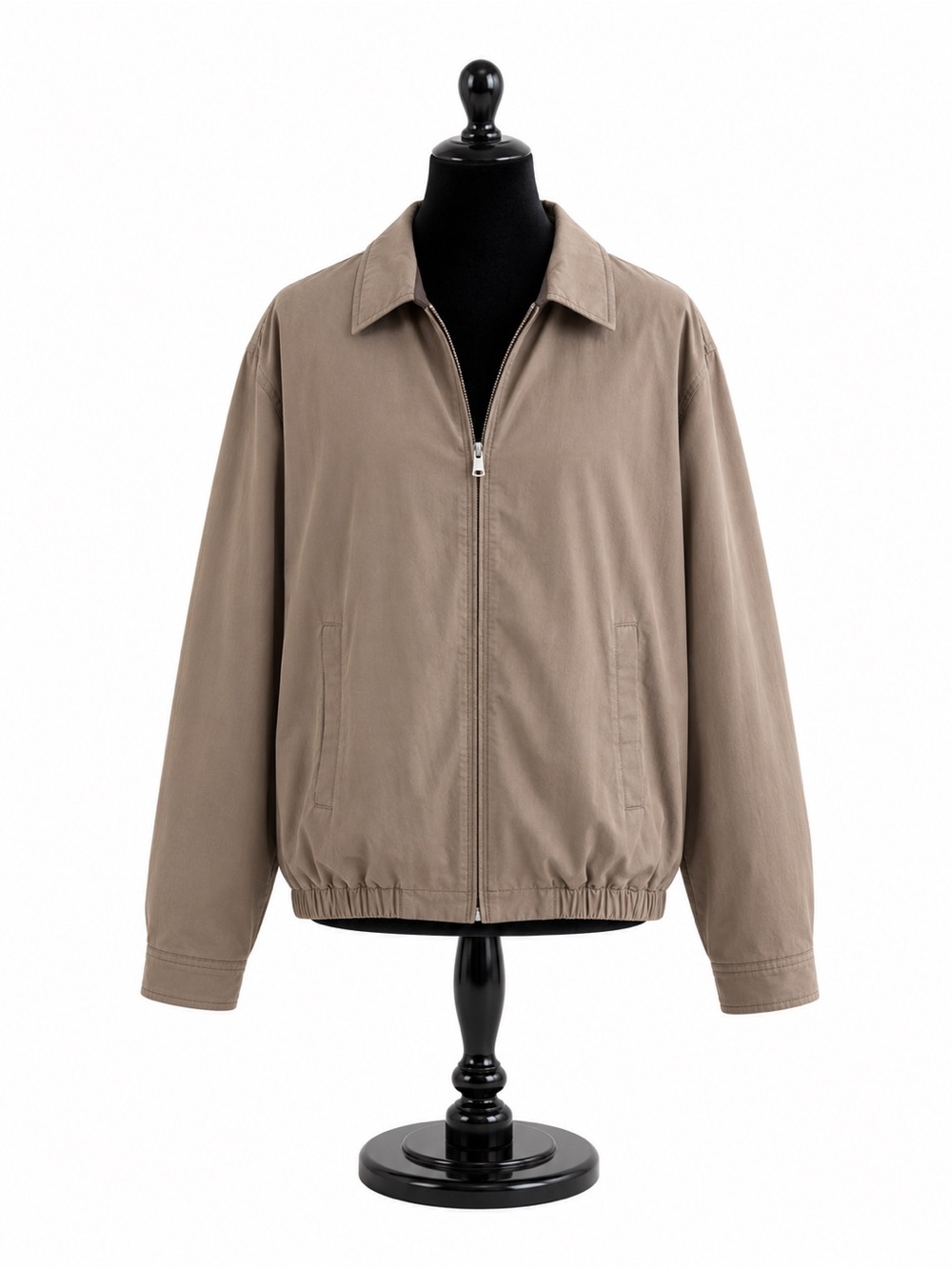 Bill Blass Black Label Men's Beige Full Zip Jacket Lined Pockets Size XL